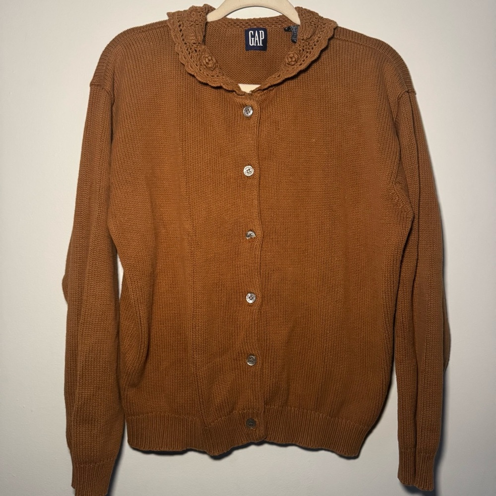GAP Women's Brown Button-Up Cardigan Sweater